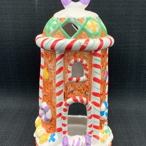 Lighthouse Tea Light Holder, Christmas Decor, Glitter Tea Light, Handpainted Decor, Holiday Lighthouse Gift, Festive Home Decoration