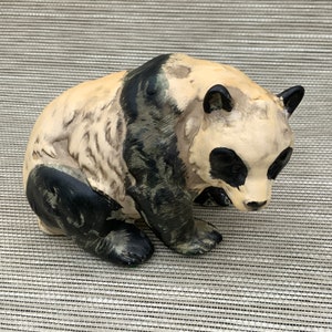 Panda Bear Figurine Statue, Decorative Decor, Wildlife Collectible, Animal Lover Gift, Home Decor, Desk Accent, Panda Decor, Shelf Decor