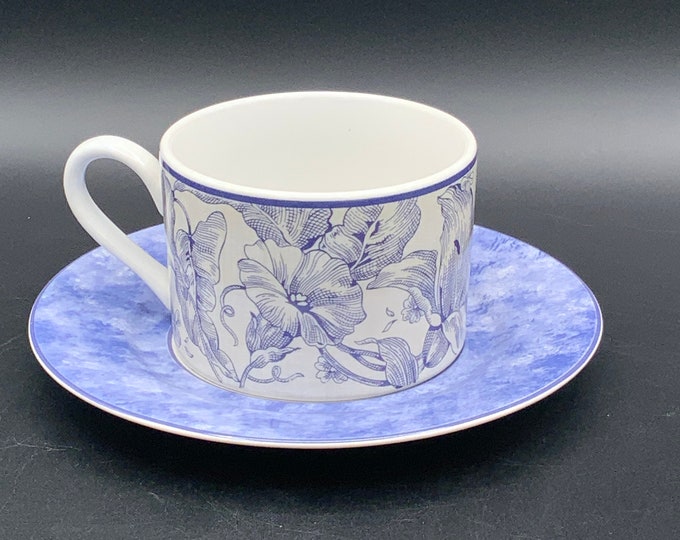 日本の抹茶茶碗 - 翠華園 Suikaen - 華ピンク花ガラス注ぐ茶わん