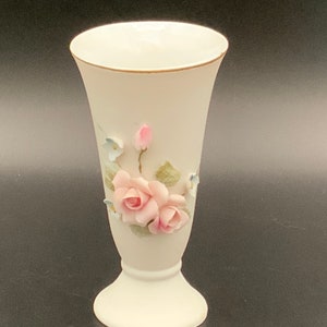 vase Lefton vintage, petit vase bourgeon en céramique, décoration d&#39;intérieur de collection, motif floral, cadeau pour elle, style rétro, petit vase bourgeon en céramique
