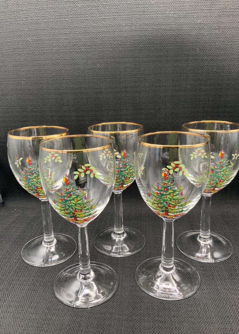Spode Christmas Tree Wine Glasses - Thumbnail 3