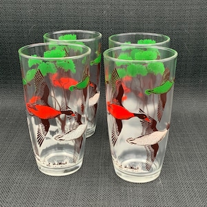 Hazel Atlas jachthond eend glas, vintage drinkgerei, verzamelglaswerk, bargerei uit het midden van de eeuw, retro glas, eendglas, cadeau voor jager