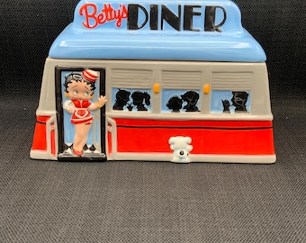 Betty Boop Diner Cookie Jar, Collectible Cookie Jar, Vintage Style Cookie Storage, Retro Kitchen Decor, Boop Collectible