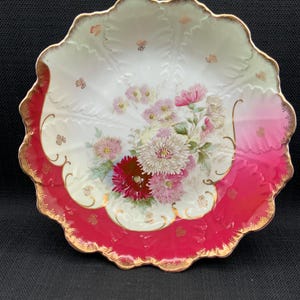 Vintage German Hand Painted Bowl, Antique Ceramic Dish, Collectible Plate, German Pottery, Gift for Collectors, Decorative Bowl