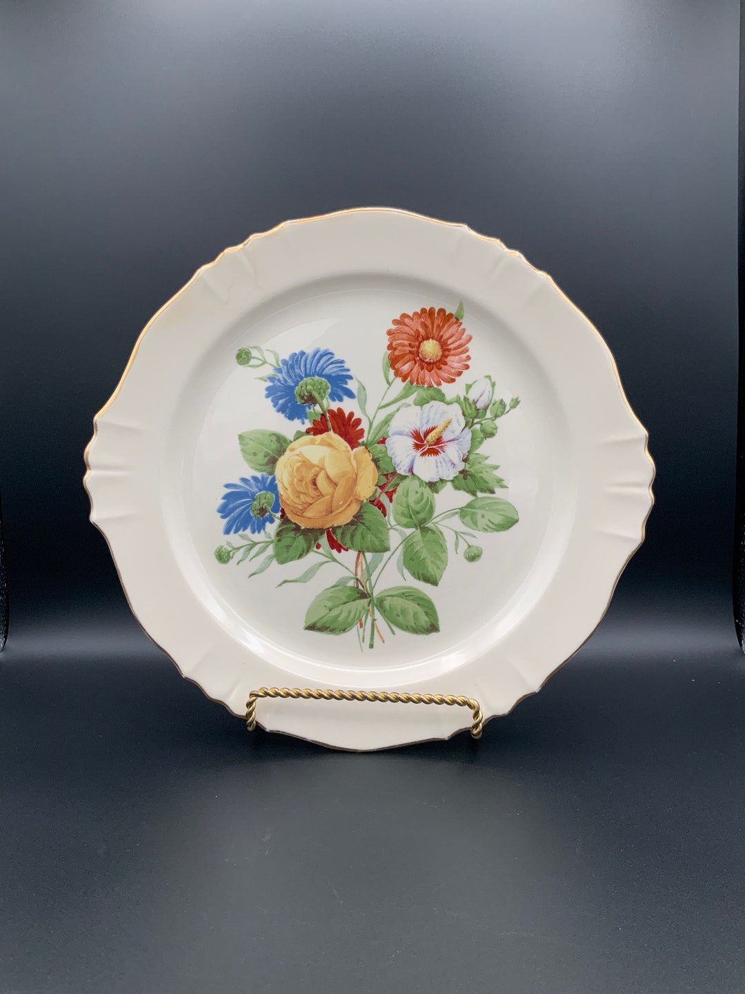 Mixed Bouquet Dinner Plate Schumann Bavaria, Vintage Bavaria Porcelain ...