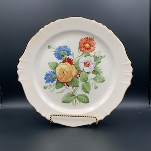 Mixed Bouquet Dinner Plate Schumann Bavaria, Vintage Bavaria Porcelain, Floral Collectible, Gift for Her, Bavarian Dinnerware, Holiday Plate