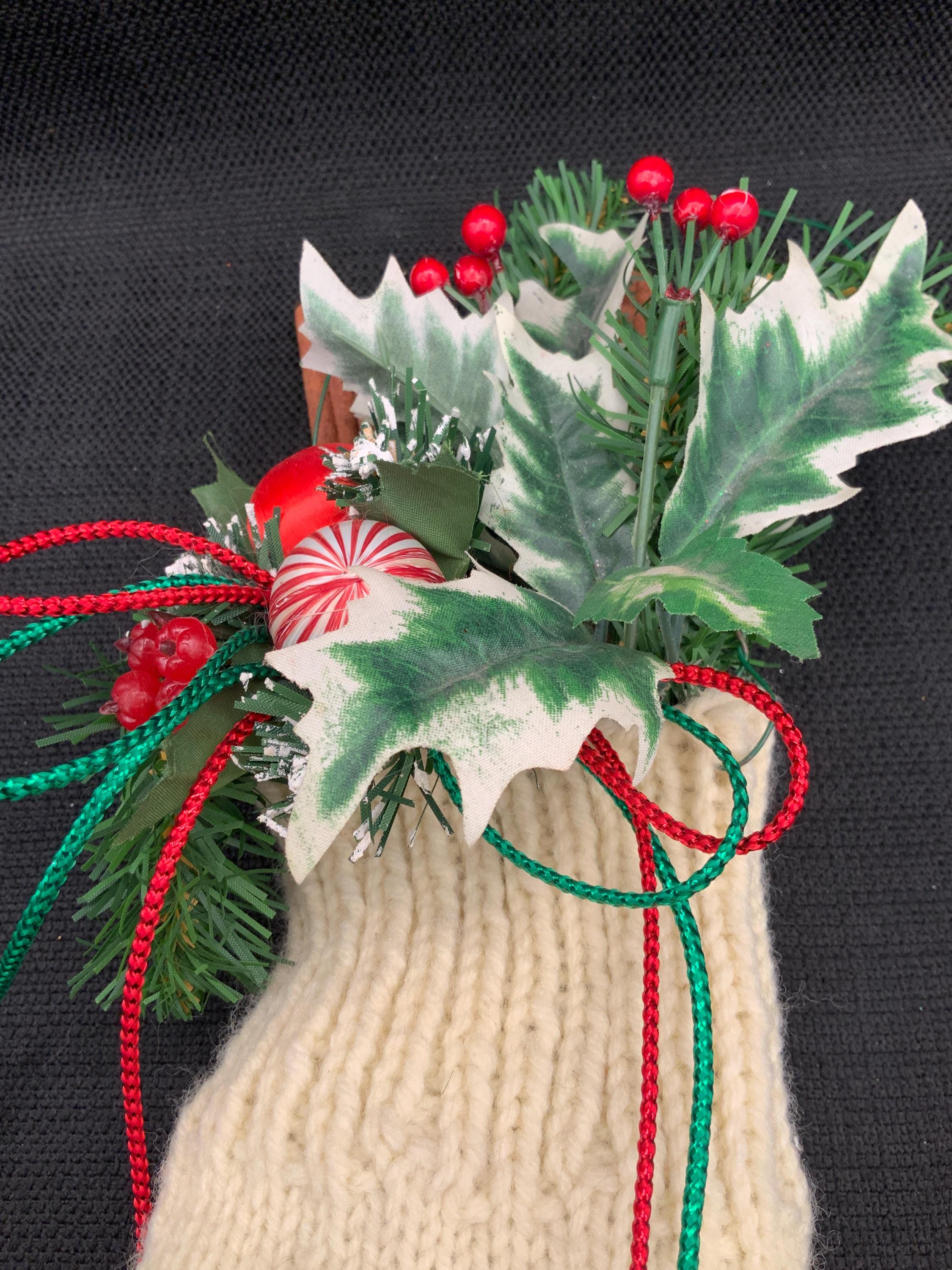 Knit Mitten Christmas Ornament, Holiday Decoration, Stocking