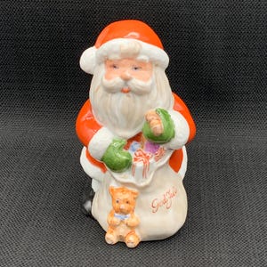 Cute Ceramic Vintage Santa Figurine, Holiday Decor, Christmas Collectible, Santa Claus Figurine, Vintage Xmas Decor