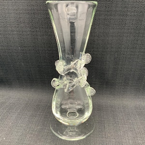 Vaso per fiori in vetro trasparente: centrotavola moderno per la casa (9 3/4&quot;)