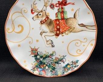 昔ながらのサンタの陶器の置物、ヴィンテージサンタの装飾、ホリデー