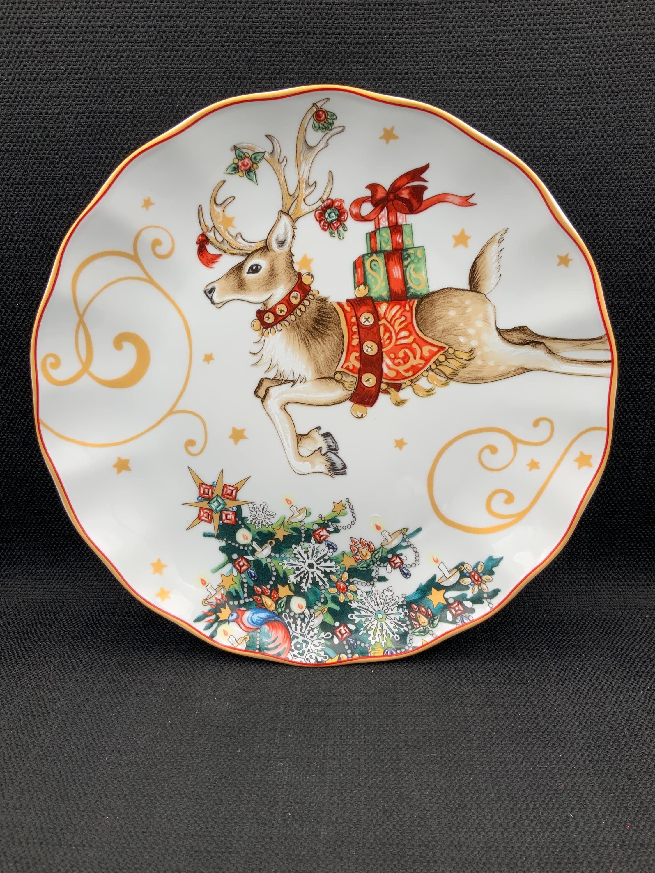 未使用Williams Sonoma クリスマスデザイン プレート 4枚セット