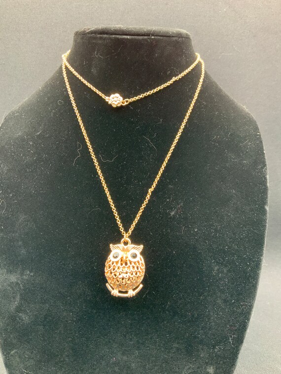 Betsy Johnson Owl Necklace, Owl Pendant, Charm Ne… - image 2