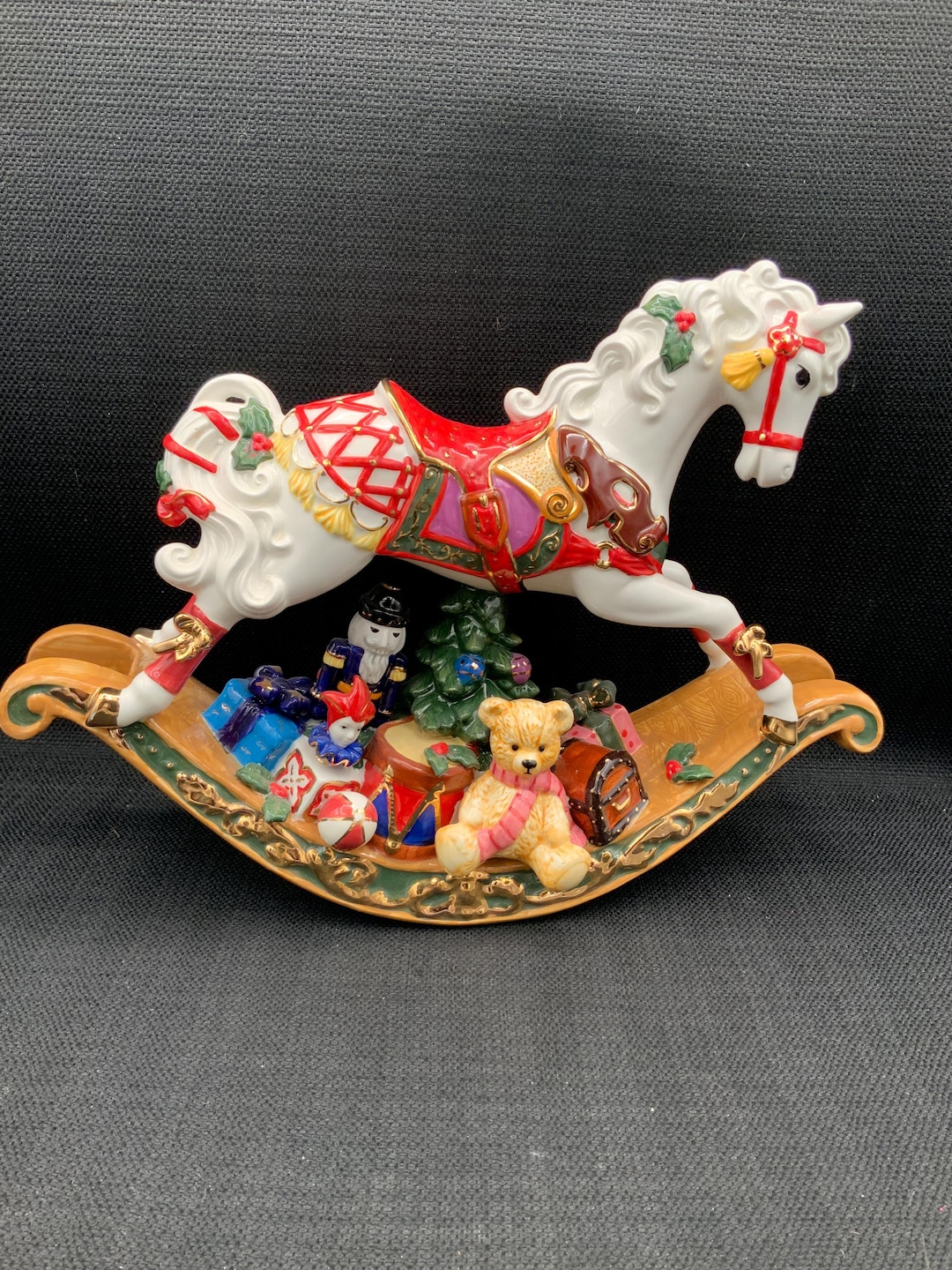 Wwell Rocking Vintage Musical Rocking Horse, O’well Collectible, Holiday Decoration ...