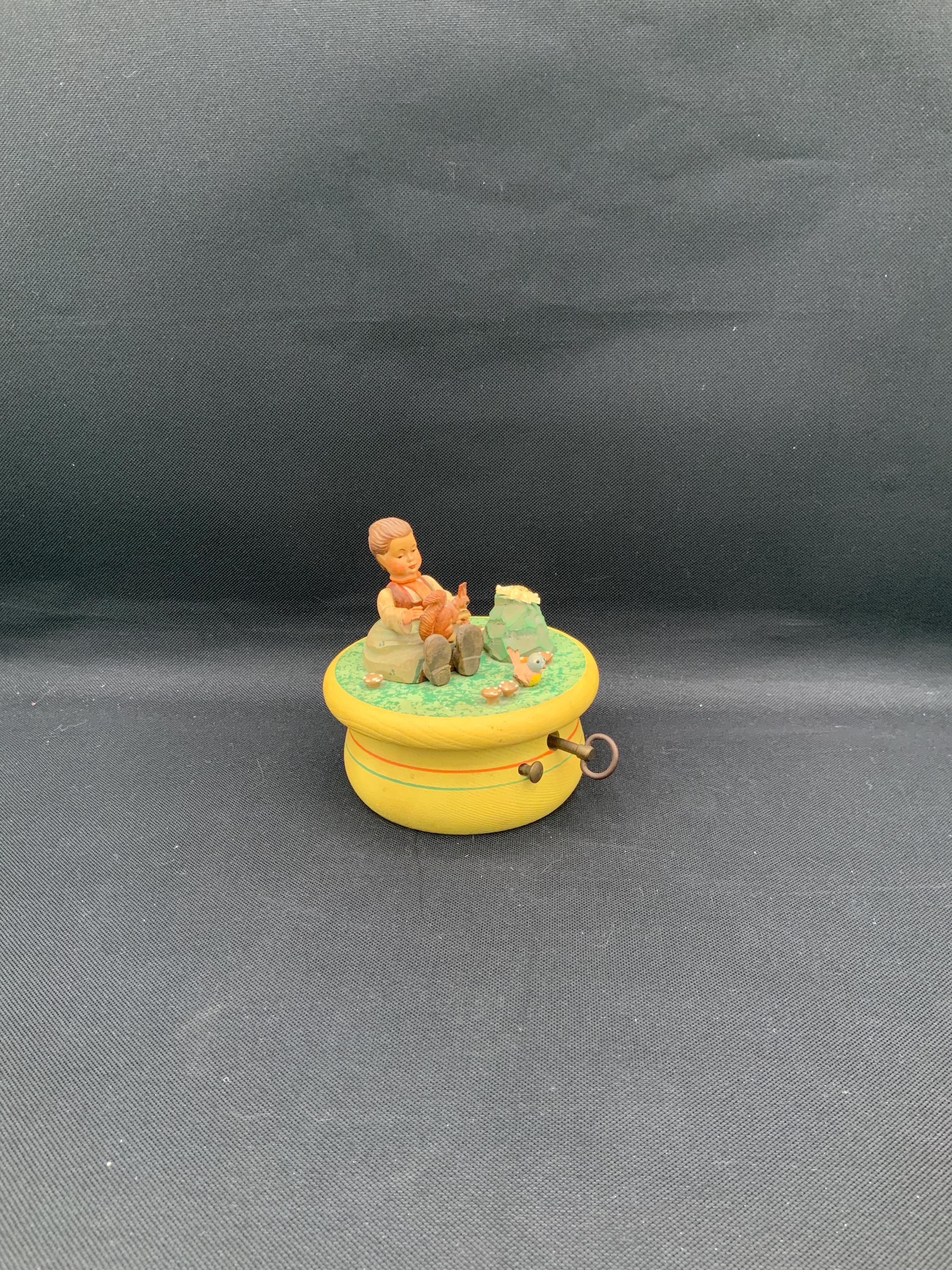 Handcrafted Anri Wooden Music Box, German Craftsmanship, Alpine