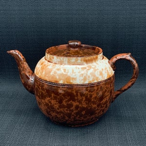 Marbled Banded Brown Betty Teapot, Price Kensington Teapot, Vintage Tea Pot, Classic Ceramic Teapot, English Tea Service
