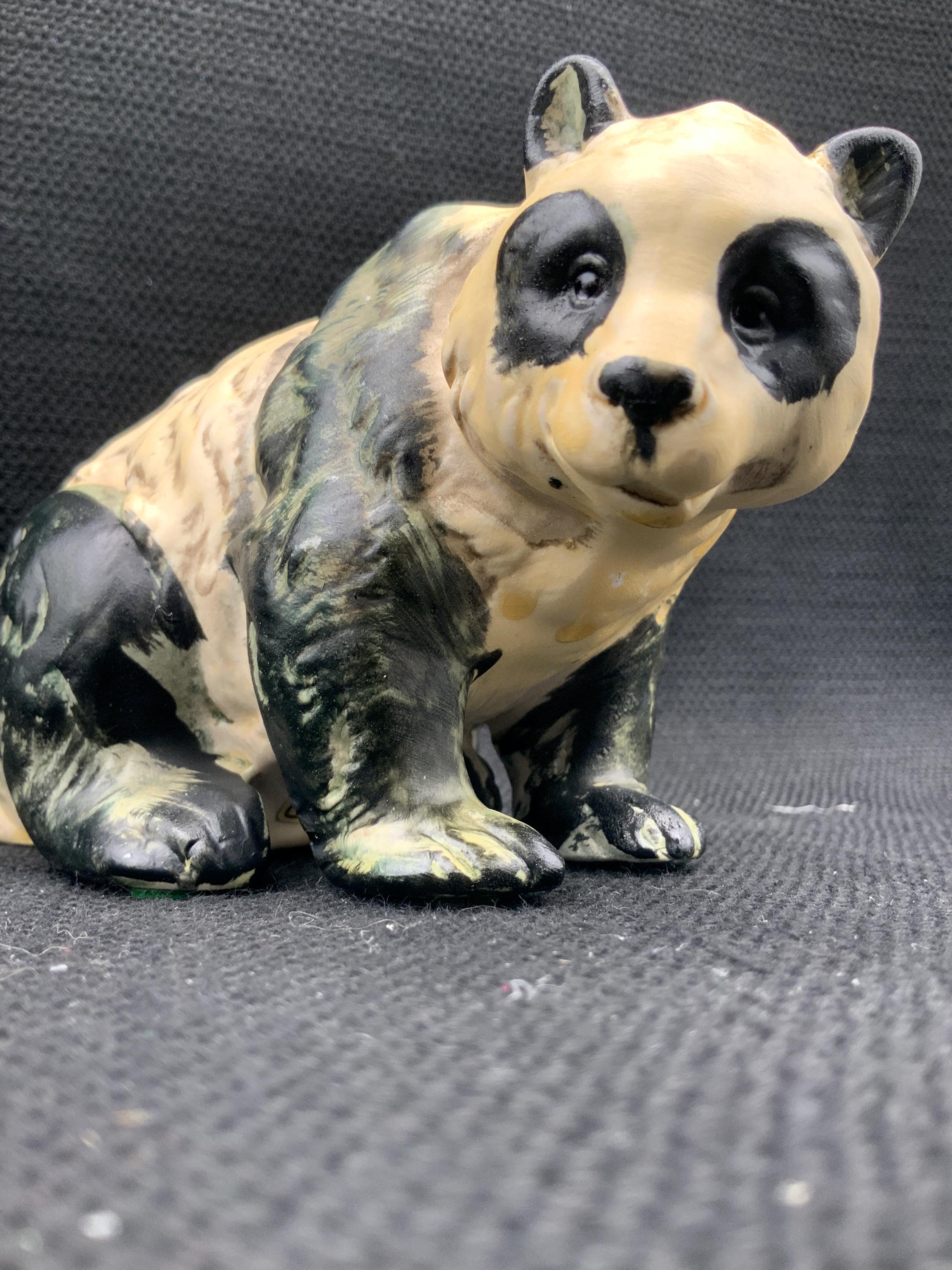 ヴィンテージ UCTCI パンダの置物、手描き陶器製コレクターズアイテム