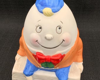 Humpty Dumpty Porcelain Night Light, Storytime Decor, Child Room Ornaments