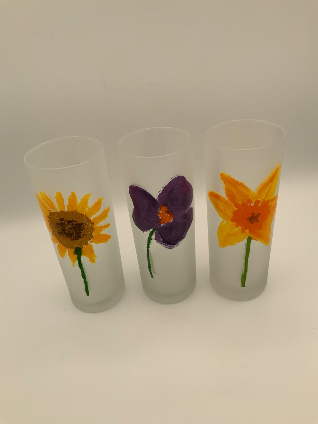 Dartington Tumblers, Flower Pattern, Bar Cart Accessory, Ice Tea