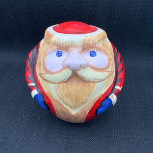 Vintage Folk Art Santa Roly Poly, Christmas Decor, Holiday Collectible, Seasonal Home Decor, Santa Figurine