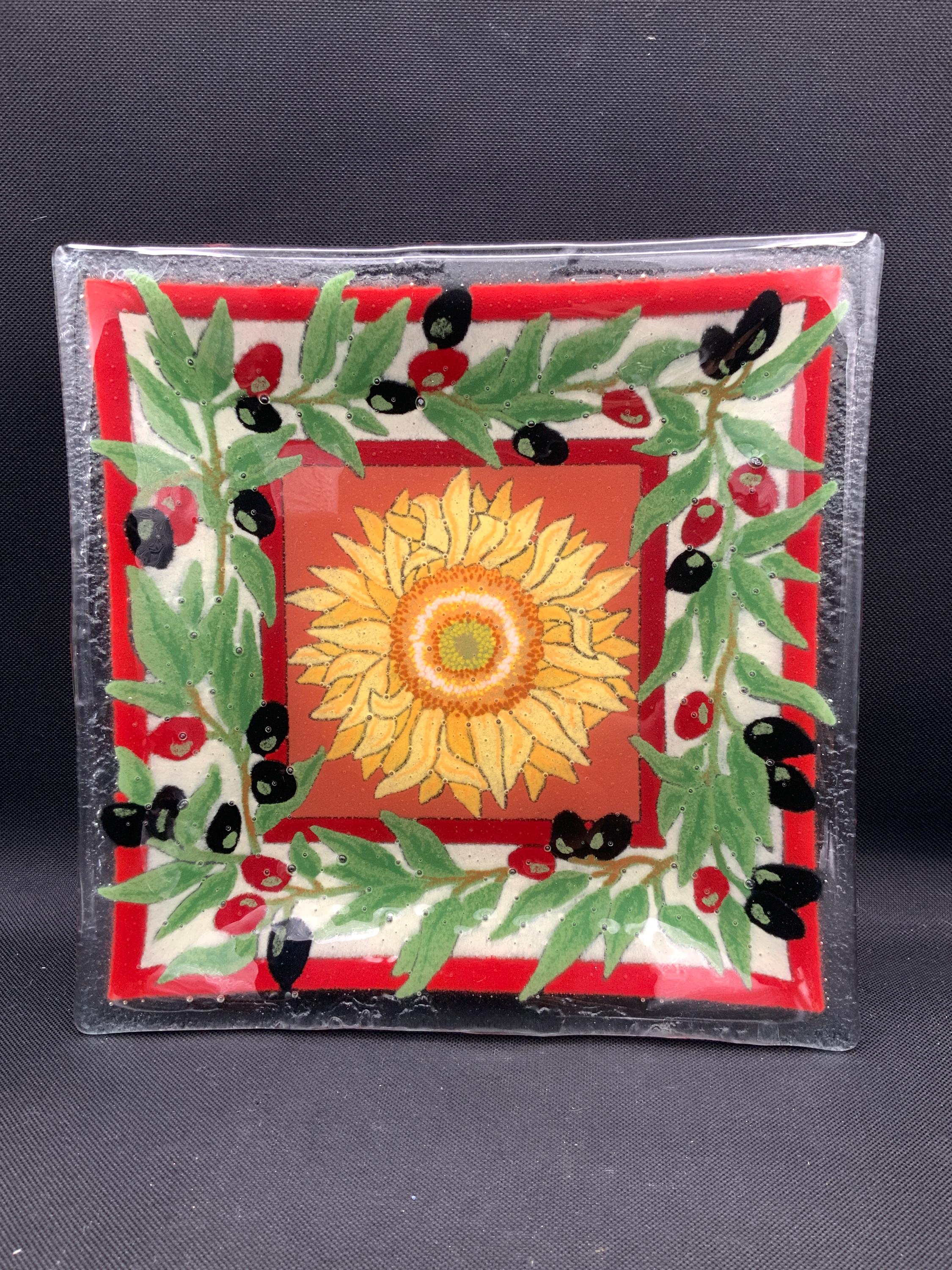 Peggy Karr Tuscany Glass Plate, Artisan Table Accent, Elegant