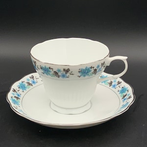Vintage Floral Fine Bone China Cup and Saucer Set, Collectible Tea Set, English Garden Decor, Gift for Tea Lovers, Tea Party, Floral Teacup