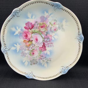 Vintage Blue Floral Plate, Decorative Plate, Collectible Dish, Porcelain Dinnerware, Blue and White, Unique Home Decor