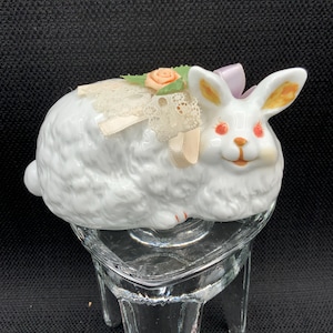 Easter Bunny Rabbit Figurine, Hand-painted Rabbit Sculpture, Figurine Gift, Bunny Collectible, Easter Collectible, Spring Decor, Easter Gift