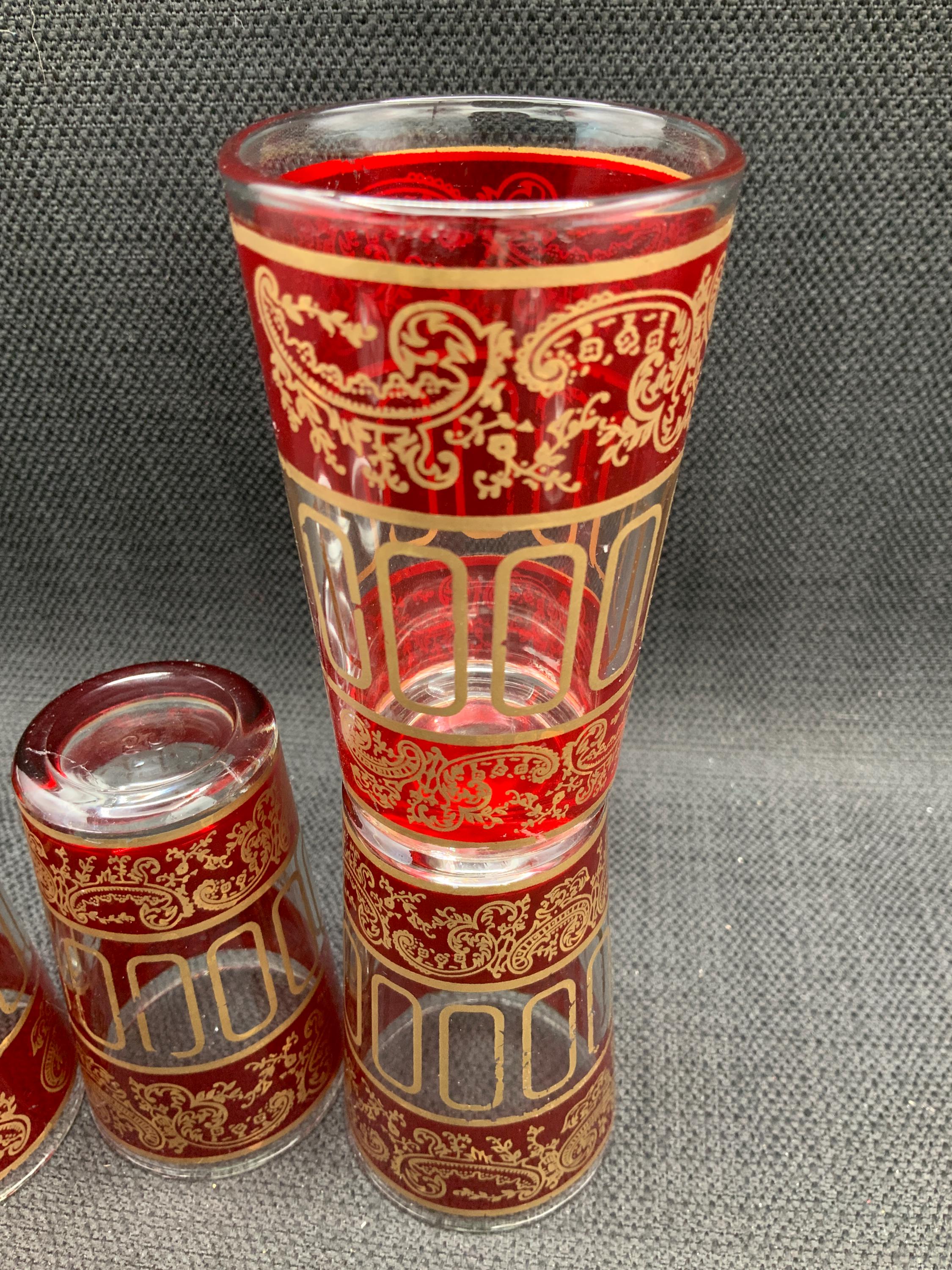 Vintage Pink and Gold Tumblers: Mid-century Modern Glassware Set, Retro  Drinkware, Classic Cocktail Glasses - Etsy