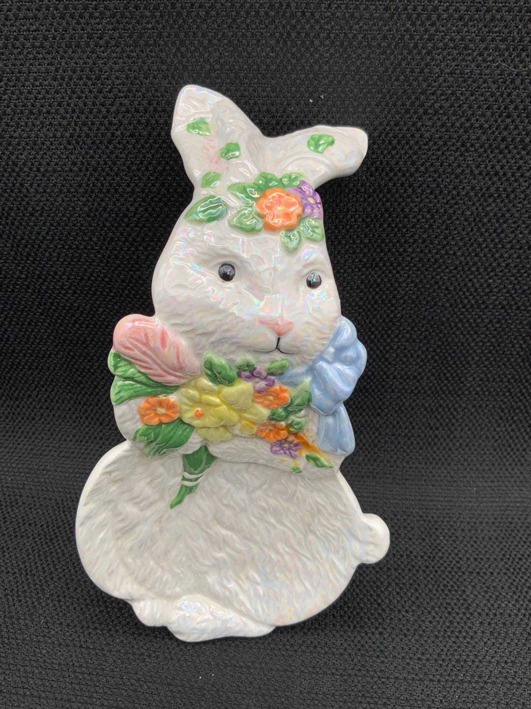 Vintage Rabbit Spoon Vintage Ceramic Bunny Spoon Rest, Kitchen Spoon Holder, Easter Bunny ...