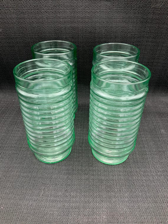 Vintage Anchor Hocking Green Glass Tumbler, Ribbed Pattern Glassware - Etsy  Israel