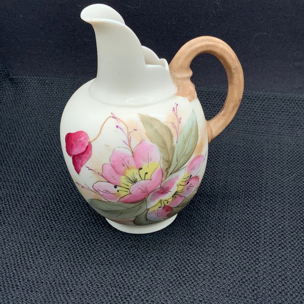 Pink Blossoms Creamer, Robert Hanke RH Austria Ewer, Vintage Hand Painted Pitcher, Floral Tableware, Creamer, Elegant Dining, Coffee, Tea