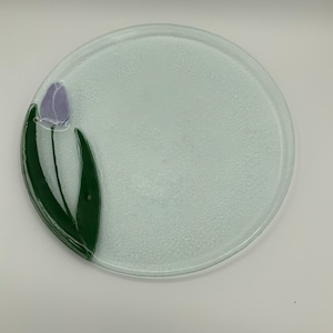 Kathleen Eggert Fused Glass Plate, Decorative Glass Art, Handmade Glass Plate, Table Decor, Unique Glass Gift, Collectible Art Piece