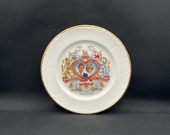 Minnesskylt - Prins Charles Lady Diana - Kungligt bröllop 1981 - Engelsk dekor
