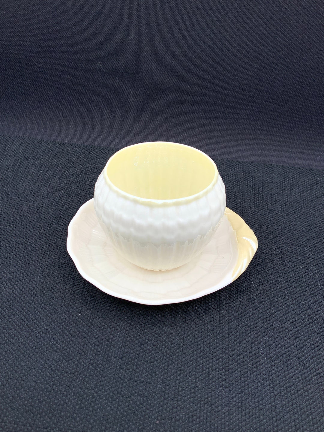 Vintage Belleek Grafton Sugar Bowl Saucer: Irish Porcelain