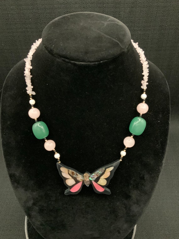 Green Mother of Pearl Butterfly Necklace Green Mother of Pearl Butterfly Necklace