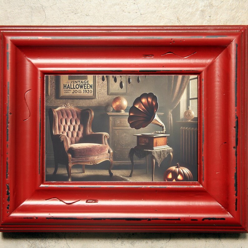 Vintage Halloween Art Set Retro Poster, Scary Clipart, Creepy Decor