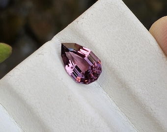 Natural Spinel AAA Purplish-Pink Colour Special Pear Cut: 1.28 Carat, Eye Clean, For Jewellery