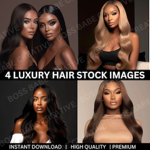 Luxury Hair Stock Photos for Branding, High Quality Photos with Melanin Models and Extensions, Premium Images for Websites & Social Media.
