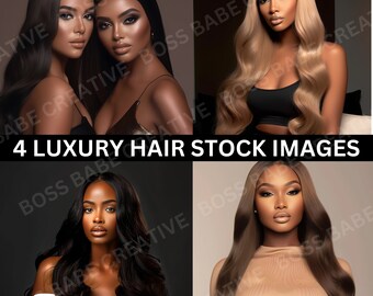 Melanin Model Hair Stock Photos, Luxury Branding Images (Digital Download)