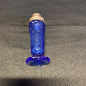Vintage Rare Cobalt Blue Royal Lace Salt Shaker 1930s 1940s Hazel Atlas
