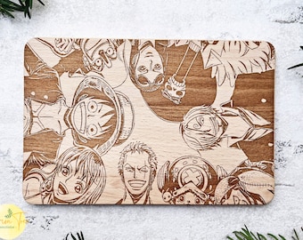 Personalized "One Piece" breakfast board, gift for birthdays / Christmas / anime
