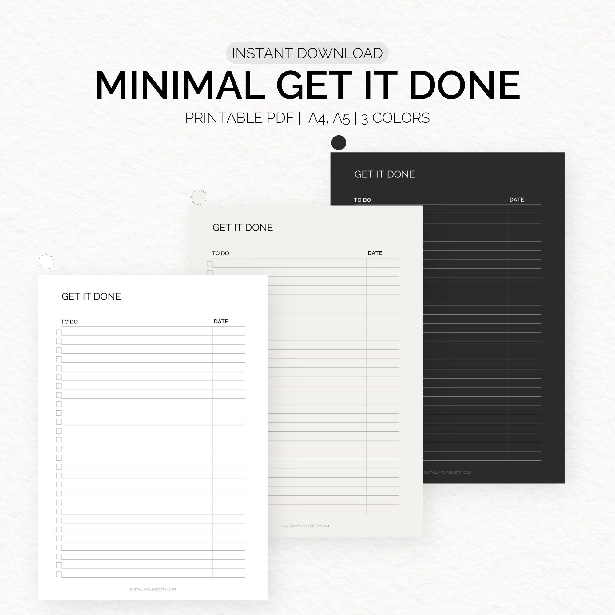 Get It Done Printable to Do List Task Planner Template, Task List, Goal ...