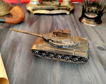 Antique Tank AMX 13 Table Lighter, 1970s Japan, Brass, Removable 