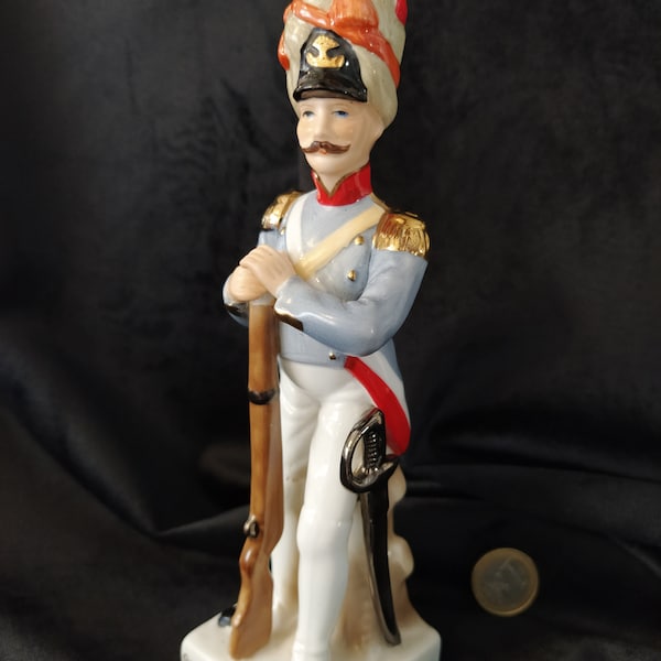 Grenadier de la Garde statue, vintage, Armée Napoléon, XXe siècle, figurine ancienne, porcelaine, déco vitrine, collection, rare, cadeau