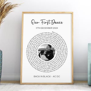 Custom Vinyl Lyrics Print, Personalised Music Poster, Anniversary Gift, Music Gift, Wedding Song, Customisable Music Gift - 3 Designs