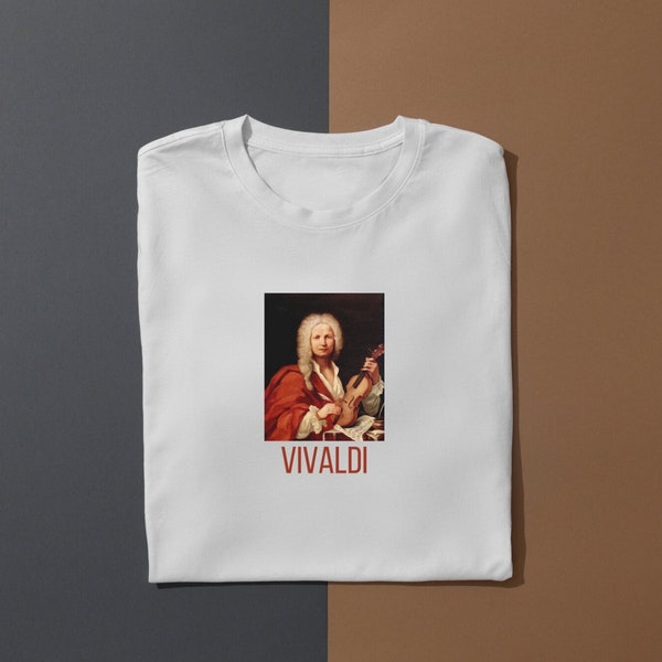 Antonio Vivaldi T-shirt, Classical Music Tees, Gifts For Musician, Composer, Italian, Piano, Violin, Orchestral music, Classical