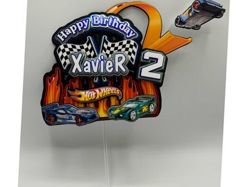 Customizable Race Car Birthday Cake Topper, Car-Themed Party