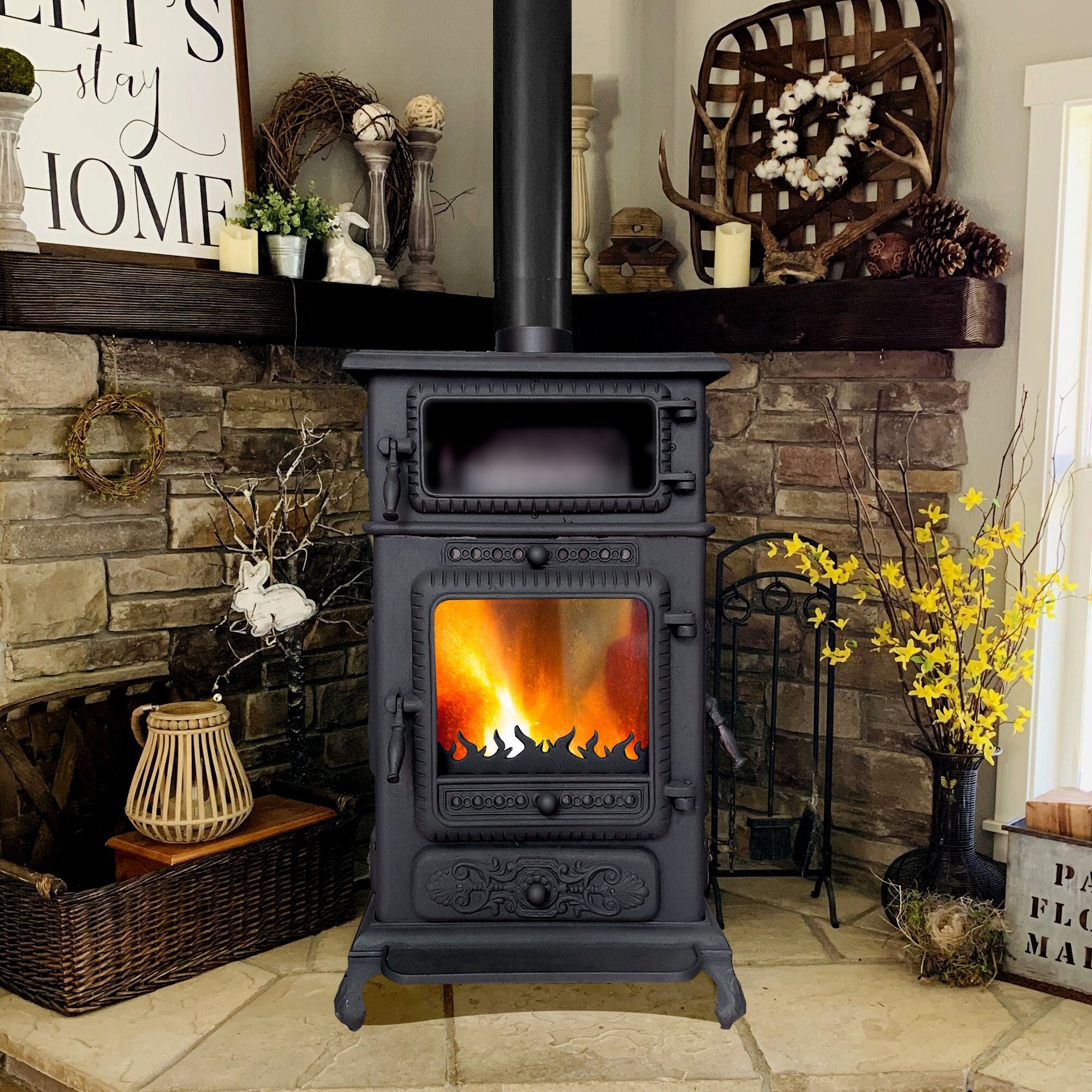 Cast Iron Stove Wood Burning Stove Indoor Burners for - Etsy