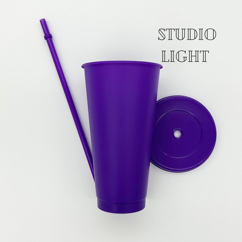 Blank cold cup, Purple cup, 24oz cup with straw and lid, Blank cup for personalisation, Starbucks tumbler, Party, Bridesmaid, Hen Party image 4