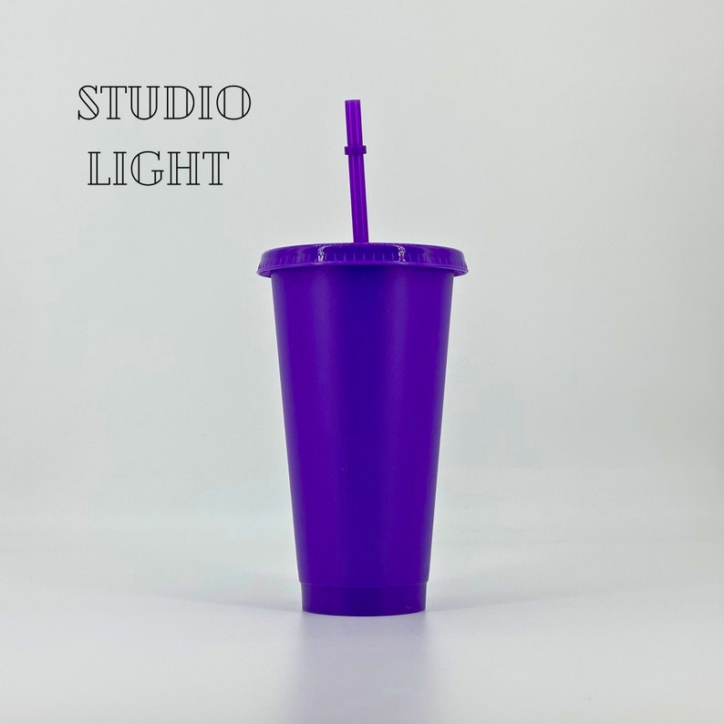 Blank cold cup, Purple cup, 24oz cup with straw and lid, Blank cup for personalisation, Starbucks tumbler, Party, Bridesmaid, Hen Party image 3